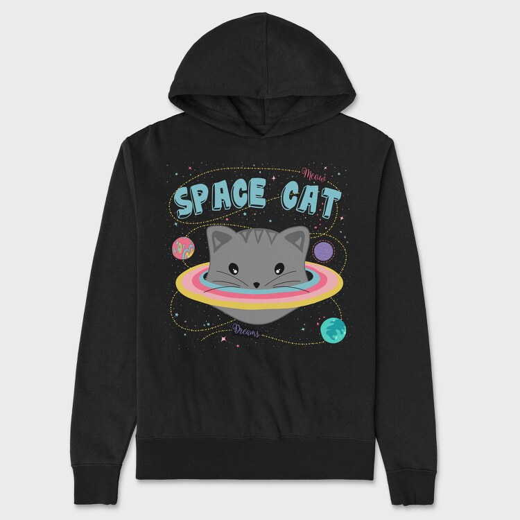 Space Cat Dreams, Hanorac Oversize Barbati (Unisex)