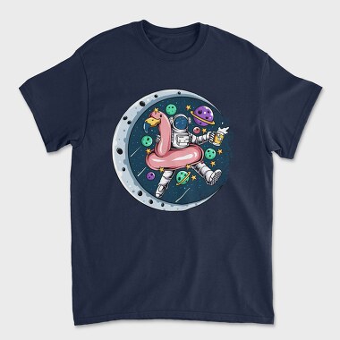 Space Flamingo Astronaut, Tricou Barbati (Unisex)