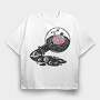 Space Flamingo Float, Tricou Oversize Barbati (Unisex)