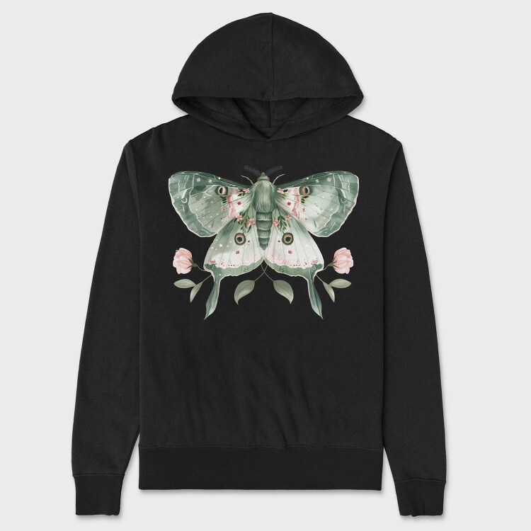 Boho Moon Moth, Hanorac Oversize Barbati (Unisex)