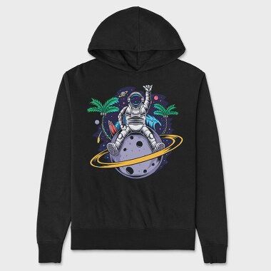 Space Palm Astronaut, Hanorac Oversize Barbati (Unisex)
