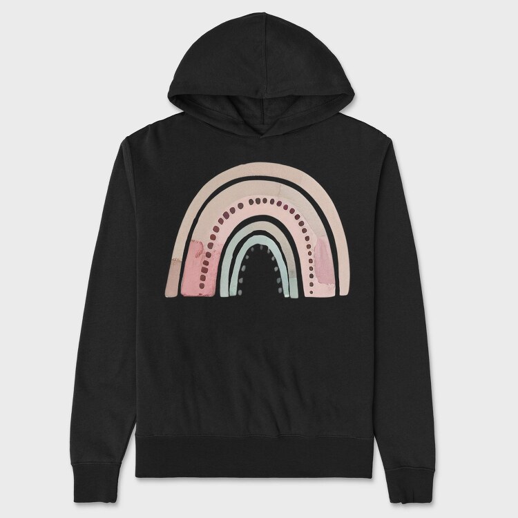 Boho Pastel Rainbow, Hanorac Oversize Barbati (Unisex)