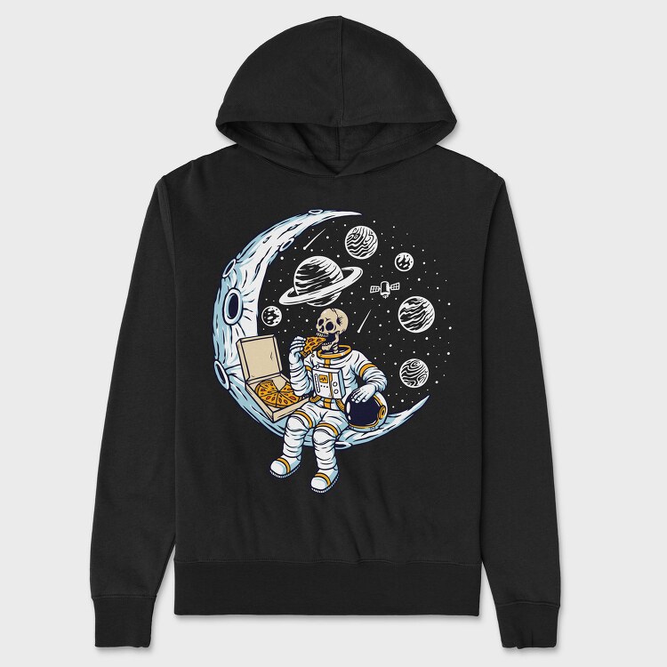 Space Pizza Astronaut, Hanorac Oversize Barbati (Unisex)