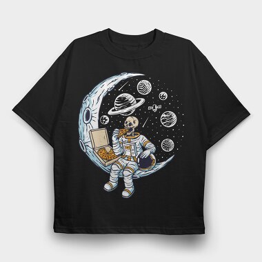 Space Pizza Astronaut, Tricou Oversize Barbati (Unisex)