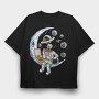 Space Pizza Astronaut, Tricou Oversize Barbati (Unisex)