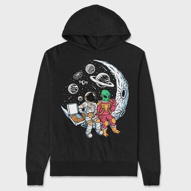 Space Pizza Astronauts, Hanorac Oversize Barbati (Unisex)