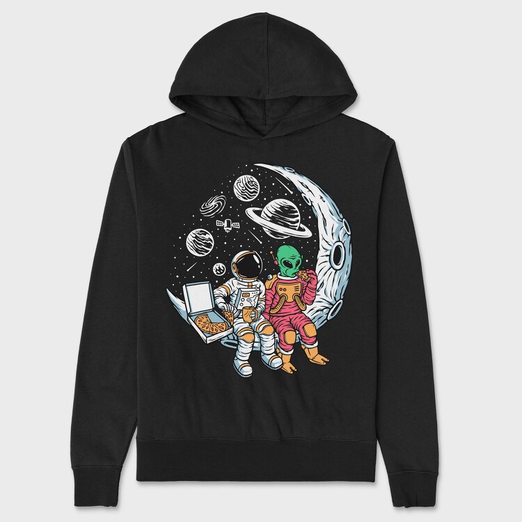 Space Pizza Astronauts, Hanorac Oversize Barbati (Unisex)