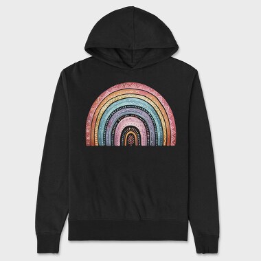 Boho Rainbow Symphony, Hanorac Oversize Barbati (Unisex)