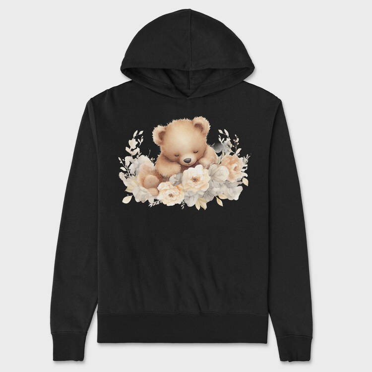 Boho Teddy Flowers, Hanorac Oversize Barbati (Unisex)