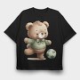Boho Teddy Football, Tricou Oversize Barbati (Unisex)