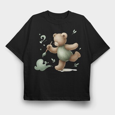 Boho Teddy Paintbrushes, Tricou Oversize Barbati (Unisex)
