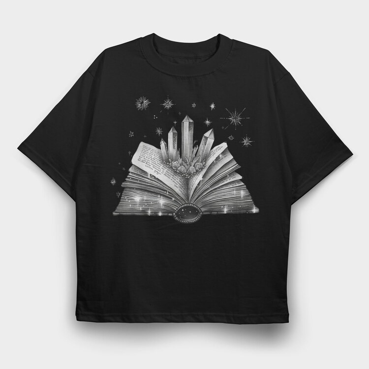 Book Crystals Stars, Tricou Oversize Barbati (Unisex)