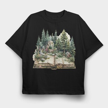 Book Illustration Nature, Tricou Oversize Barbati (Unisex)