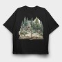 Book Illustration Nature, Tricou Oversize Barbati (Unisex)