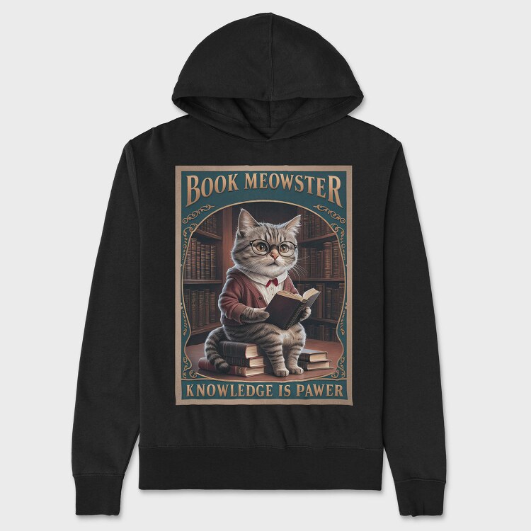 Book Meowowster, Hanorac Oversize Barbati (Unisex)