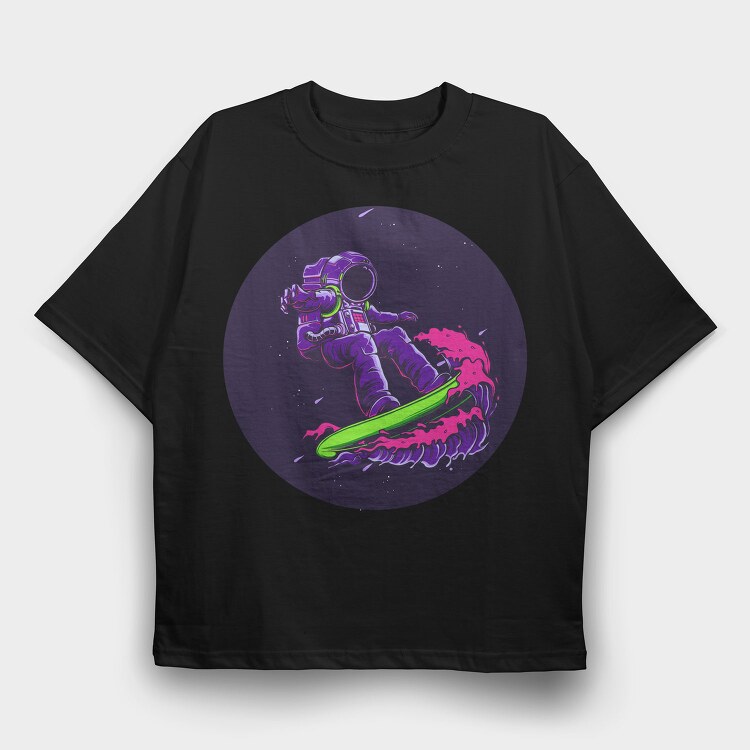 Space Surf Astronaut, Tricou Oversize Barbati (Unisex)