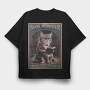 Book Meowowster, Tricou Oversize Barbati (Unisex)