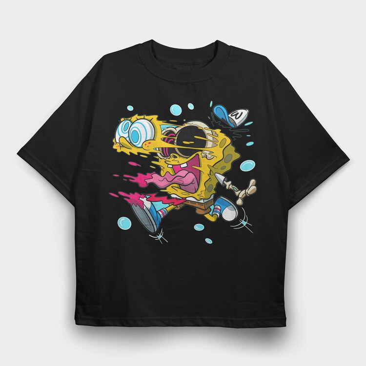 Spongebob Splat Attack, Tricou Oversize Barbati (Unisex)