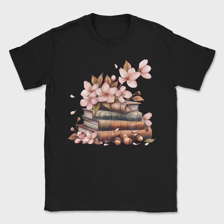Books Flowers Spring, Tricou Barbati (Unisex)