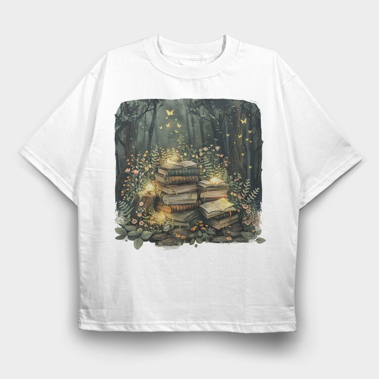 Books Nature Flowers, Tricou Oversize Barbati (Unisex)