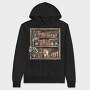 Books Shelves Flowers, Hanorac Oversize Barbati (Unisex)