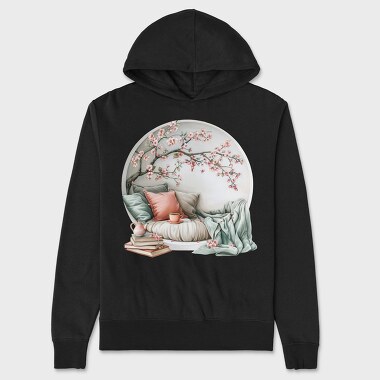 Books Spring Cherry Blossom, Hanorac Oversize Barbati (Unisex)