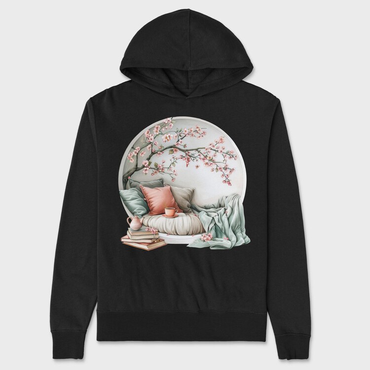 Books Spring Cherry Blossom, Hanorac Oversize Barbati (Unisex)