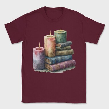 Books Stack Candles, Tricou Barbati (Unisex)