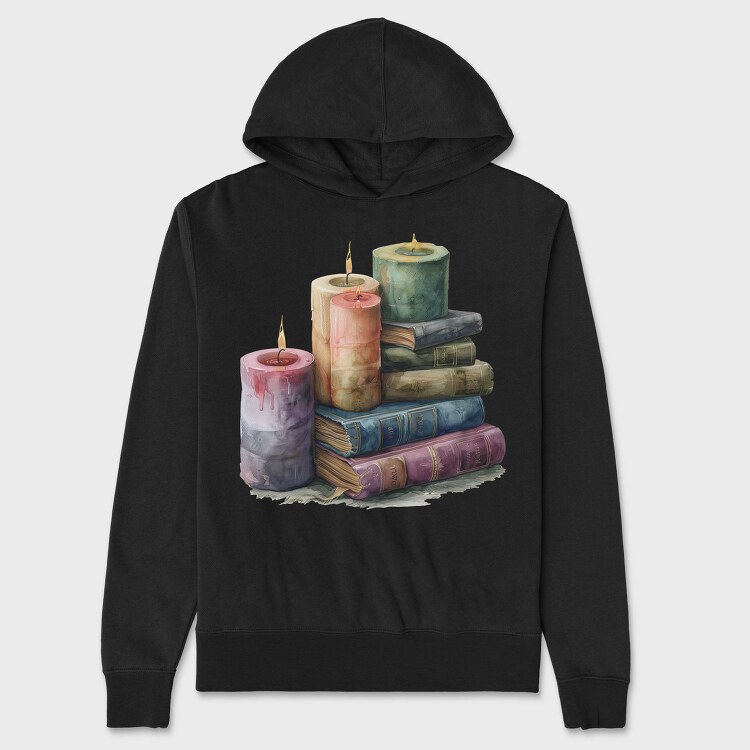 Books Stack Candles, Hanorac Oversize Barbati (Unisex)