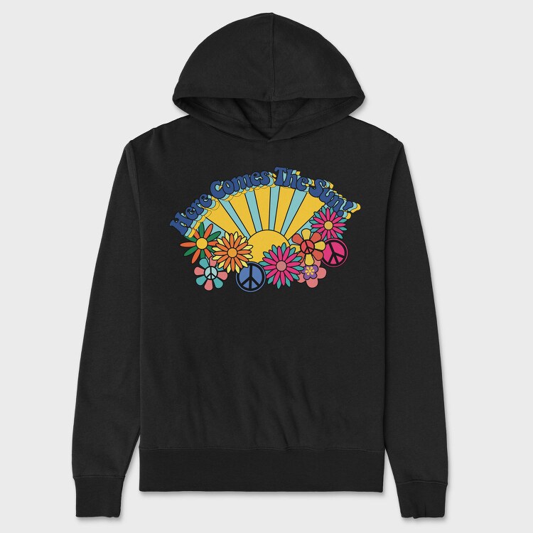 Sunflower Peace Vibes, Hanorac Oversize Barbati (Unisex)