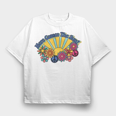 Sunflower Peace Vibes, Tricou Oversize Barbati (Unisex)