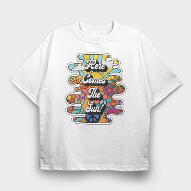 Sunny Vibes Floral Peace, Tricou Oversize Barbati (Unisex)