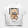Teddy Pixel Screen, Tricou Oversize Barbati (Unisex)