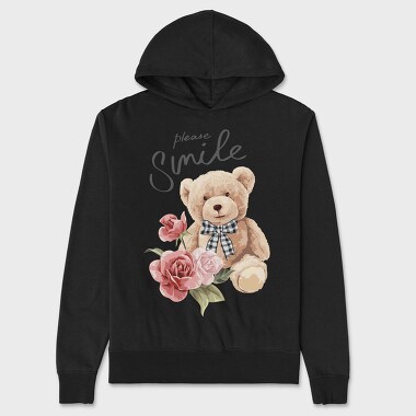 Teddy Rose Smile, Hanorac Oversize Barbati (Unisex)