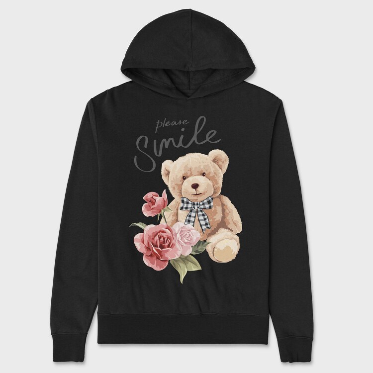 Teddy Rose Smile, Hanorac Oversize Barbati (Unisex)