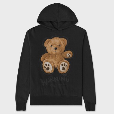 Teddy Warning Overload, Hanorac Oversize Barbati (Unisex)