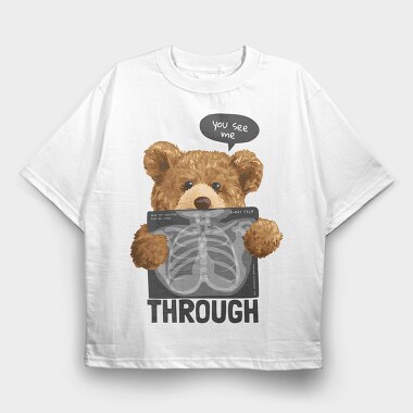 Teddy X-Ray Vibes, Tricou Oversize Barbati (Unisex)