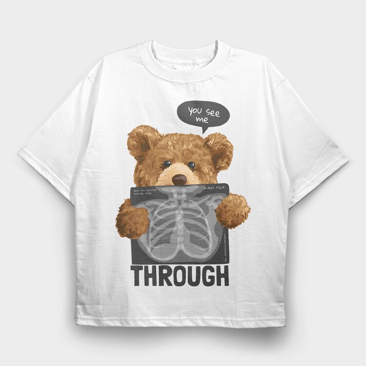 Teddy X-Ray Vibes, Tricou Oversize Barbati (Unisex)