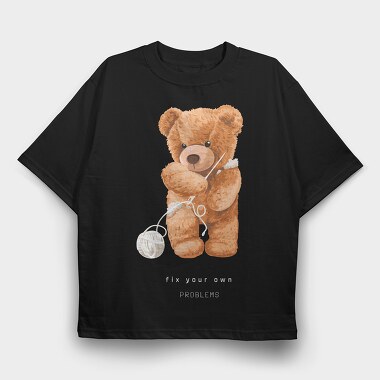 Teddy Yarn Fix, Tricou Oversize Barbati (Unisex)
