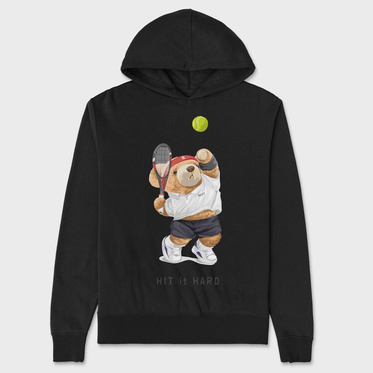 Tennis Bear Ace, Hanorac Oversize Barbati (Unisex)