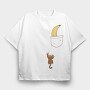 Pocket Monkey Banana, Tricou Oversize Barbati (Unisex)