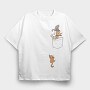Pocket Cats, Tricou Oversize Barbati (Unisex)