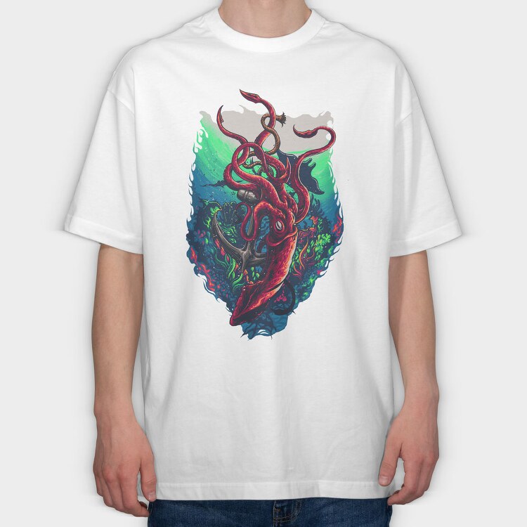 Octopus Anchor Dreams, Tricou Oversize Barbati (Unisex)