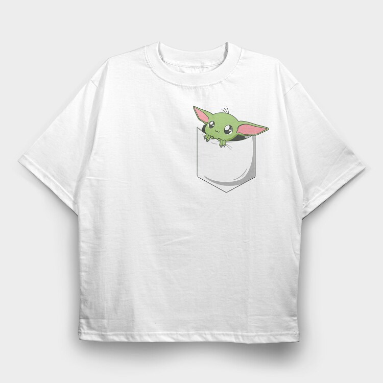 Pocket Baby Yoda 23, Tricou Oversize Barbati (Unisex)