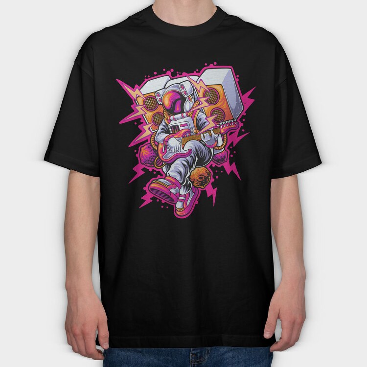 Space Rock Guitar, Tricou Oversize Barbati (Unisex)