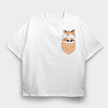 Pocket Fox, Tricou Oversize Barbati (Unisex)