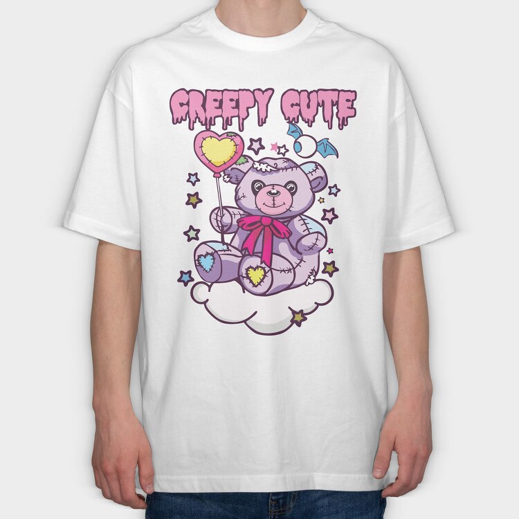 Creepy Cute Bear, Tricou Oversize Barbati (Unisex)