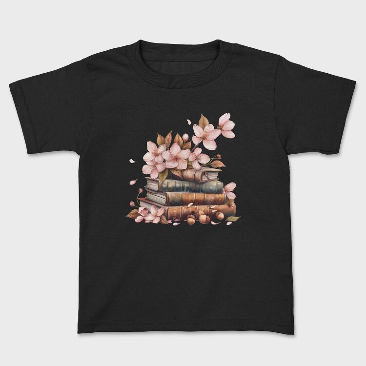 Books Flowers Spring, Tricou Copii