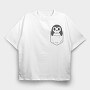 Pocket Penguin, Tricou Oversize Barbati (Unisex)