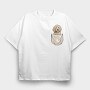 Golden Doodle Pocket, Tricou Oversize Barbati (Unisex)
